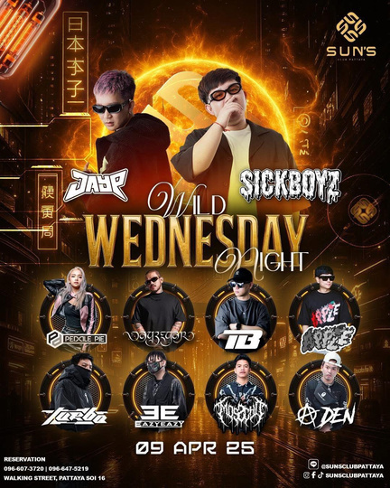 SUN’S Club Pattaya event poster featuring SICKBOYZ